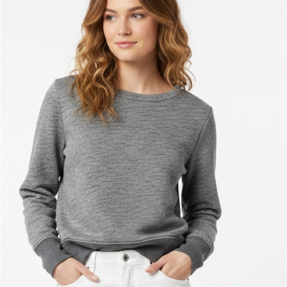 Madewell Top full zip up back Gray long sleeve basic cotton sweatshirt size S